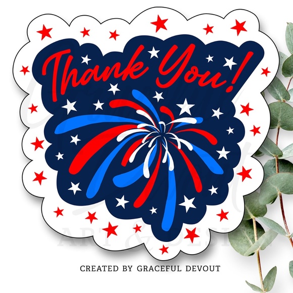 Thank You!- 2" (inches) Sticker (96ct.)  [GD146-96] - Picture 1 of 5